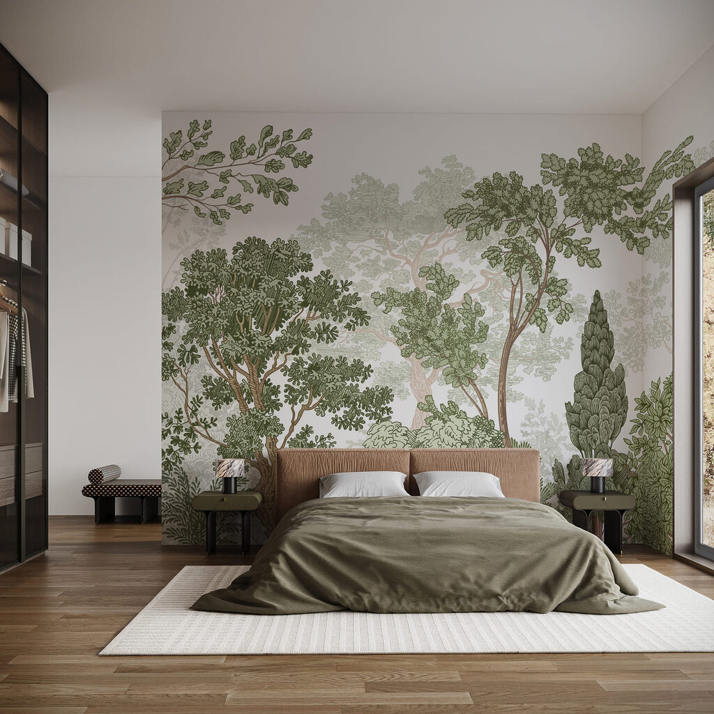 Groupe d'arbres aux feuilles vertes Groupe d'arbres aux feuilles vertes