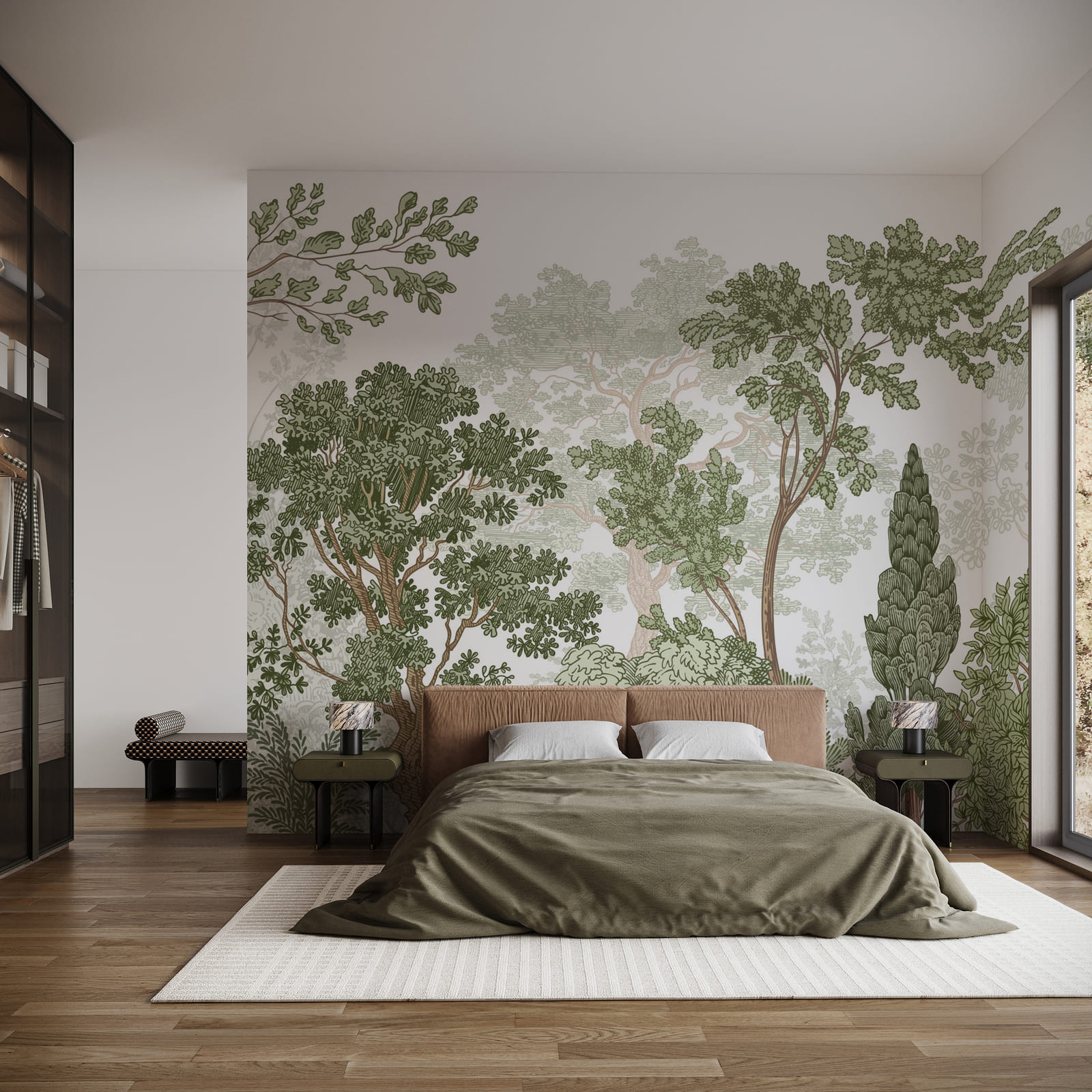 Groupe d'arbres aux feuilles vertes Groupe d'arbres aux feuilles vertes