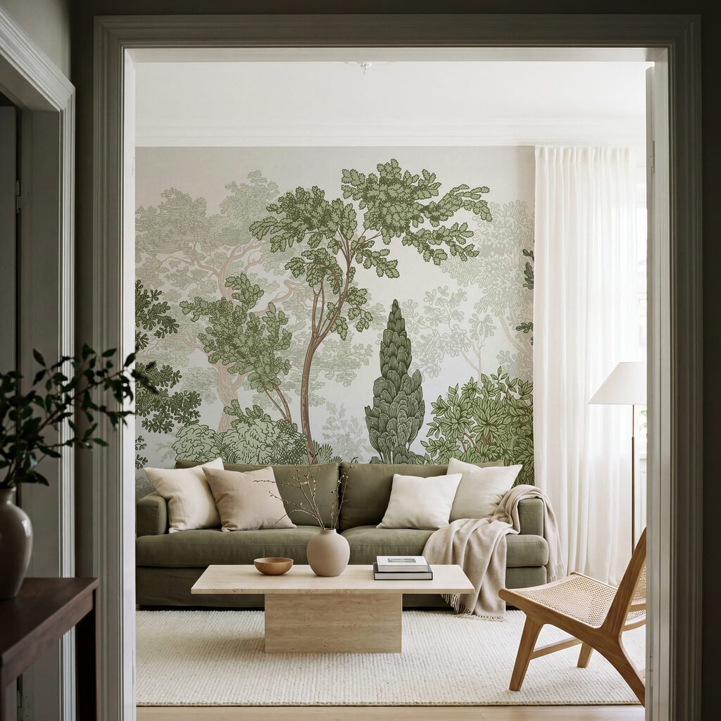 Groupe d'arbres aux feuilles vertes Groupe d'arbres aux feuilles vertes