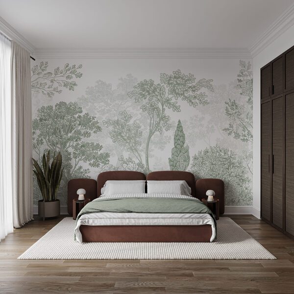 Ensemble d'arbres et de plantes