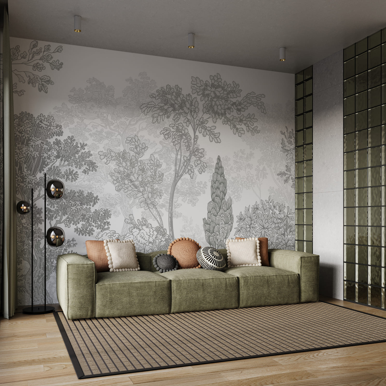 Groupe d'arbres feuillus Groupe d'arbres feuillus