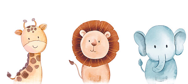 Lion avec un ballon bleu