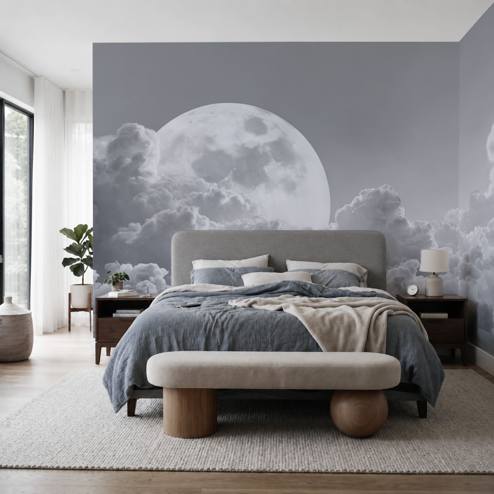 La pleine lune dans le ciel