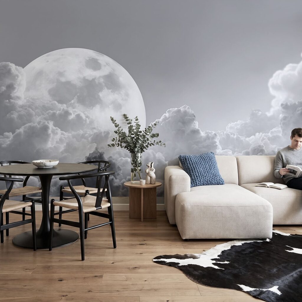 La pleine lune dans le ciel