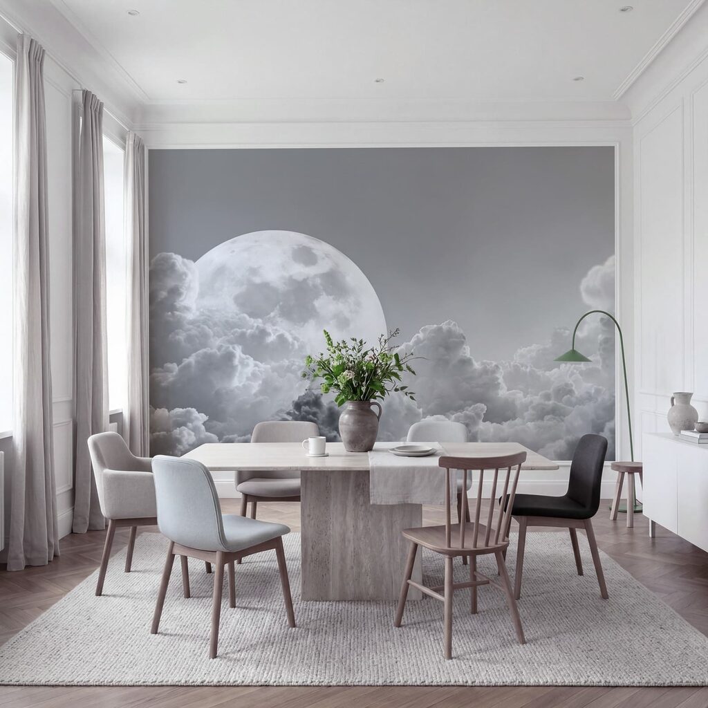 La pleine lune dans le ciel