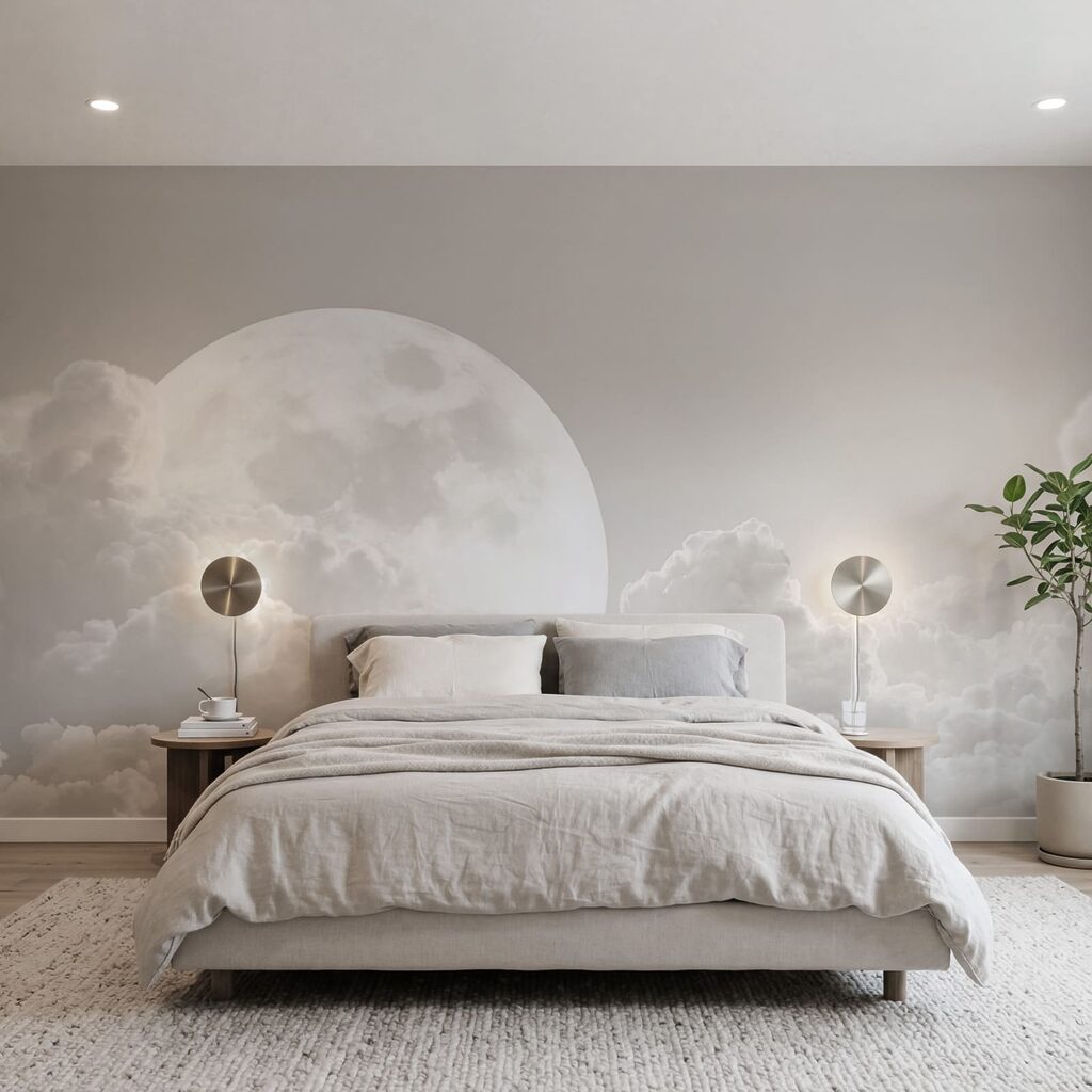 Pleine lune dans les nuages