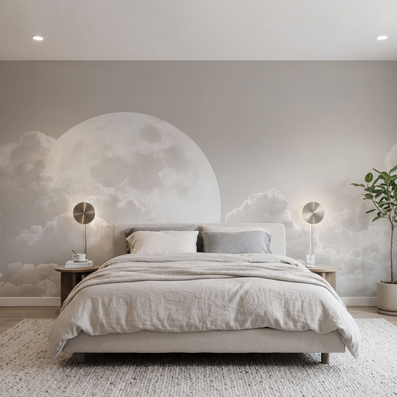 Pleine lune dans les nuages