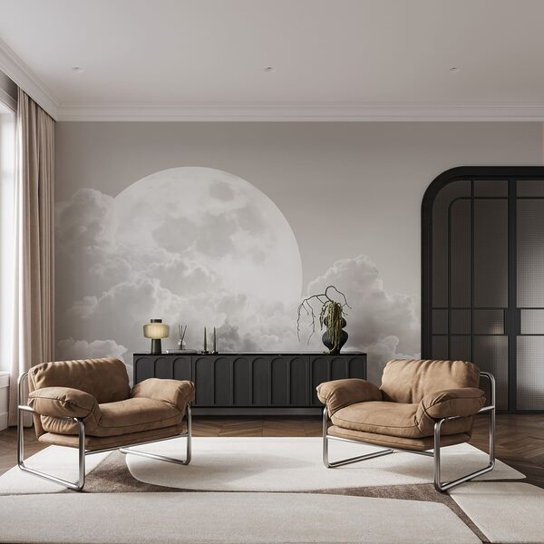 Pleine lune dans les nuages
