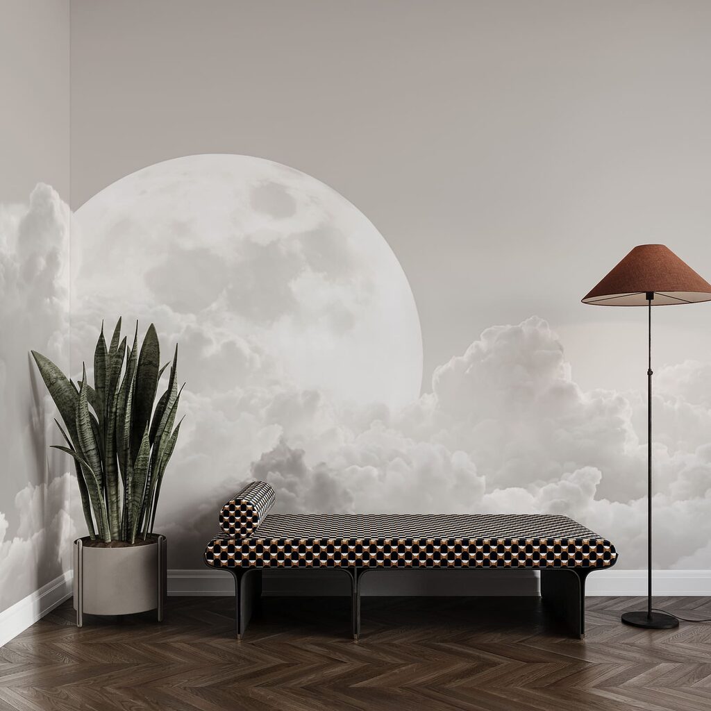 Pleine lune dans les nuages