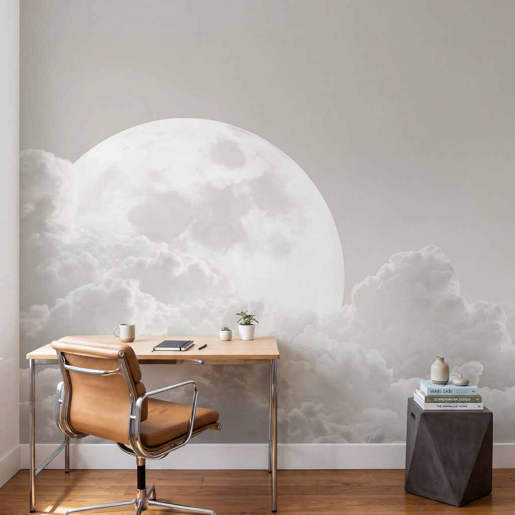 Pleine lune dans les nuages