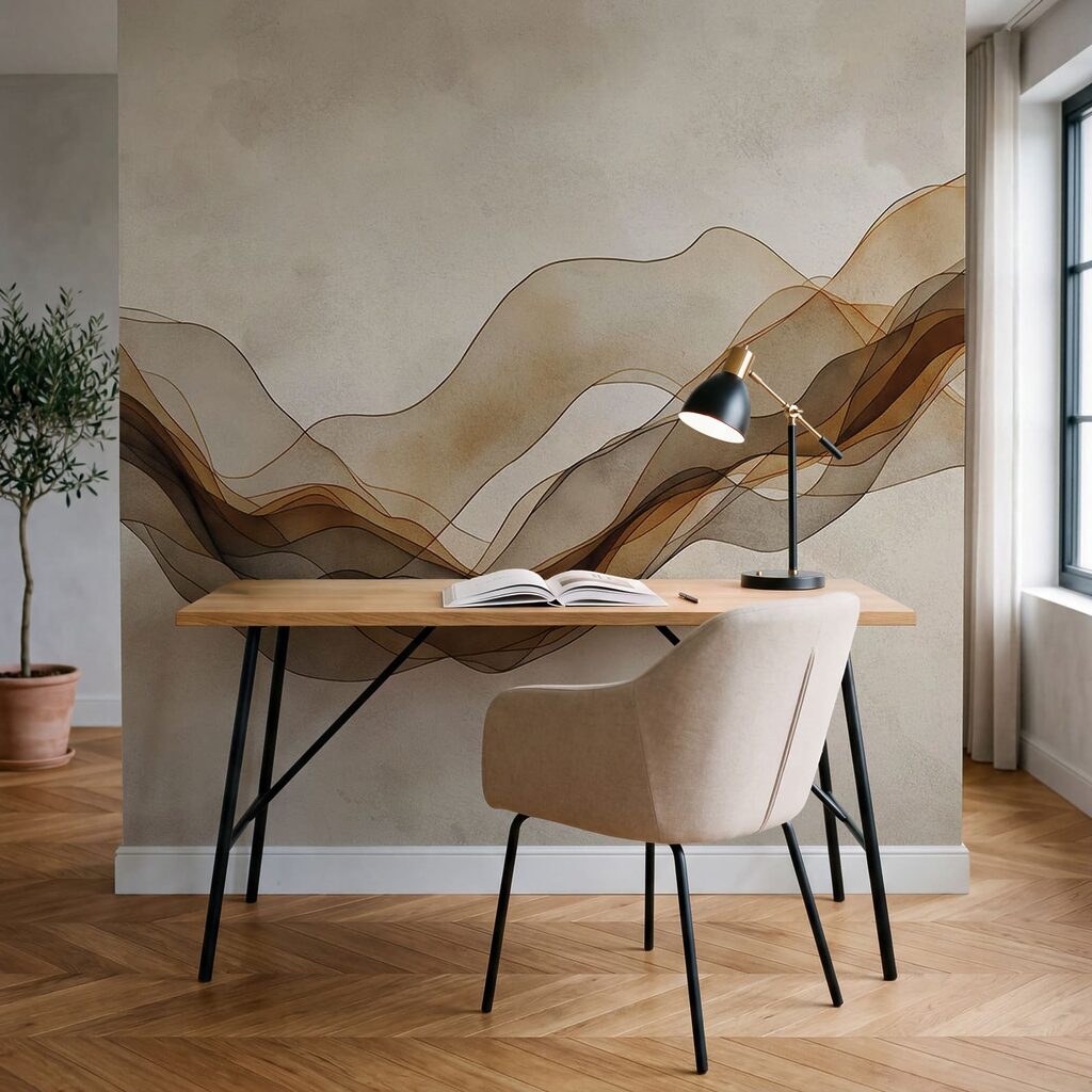 Lignes ondulées marron et noires Lignes ondulées marron et noires