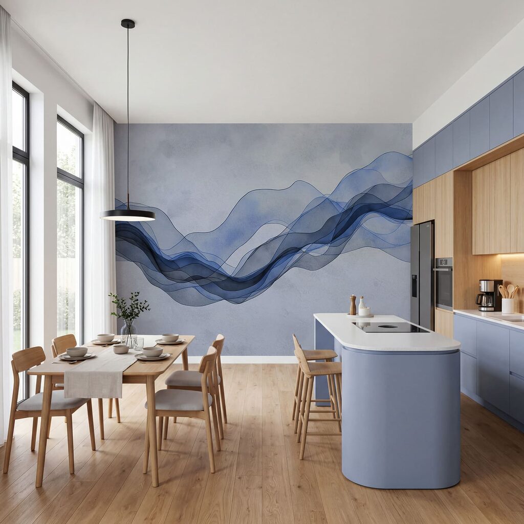 Des lignes ondulées bleues sur fond blanc Des lignes ondulées bleues sur fond blanc