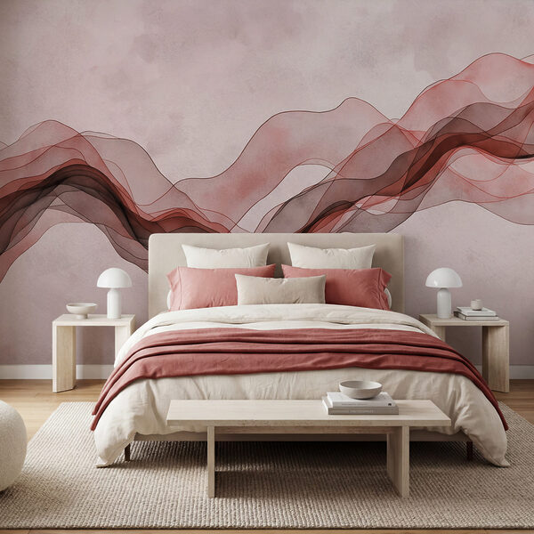 Lignes ondulées rouges et noires
