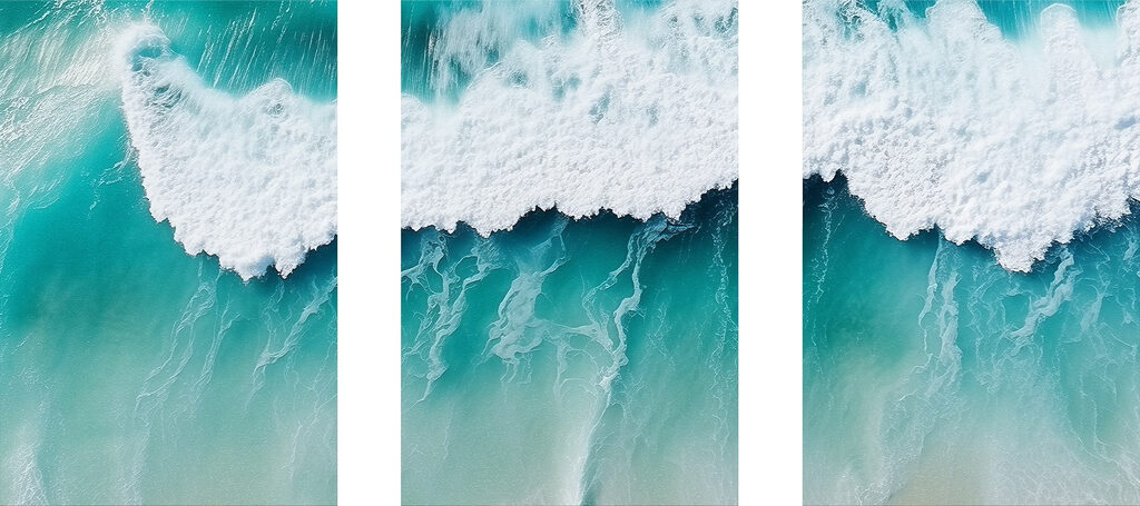 Waves dancing on turquoise waters Waves dancing on turquoise waters