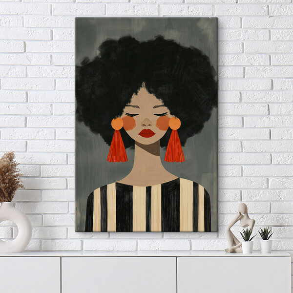Woman with big earrings