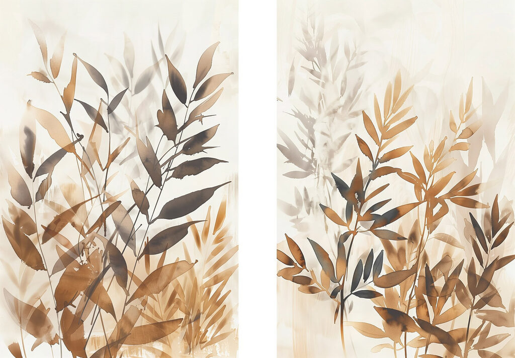 Soft botanical elegance in muted tones