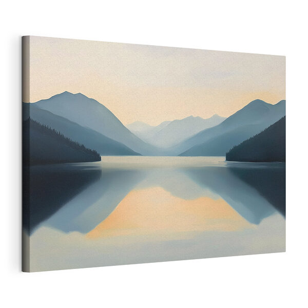 Tableaux Un lac avec des montagnes en arrière-plan