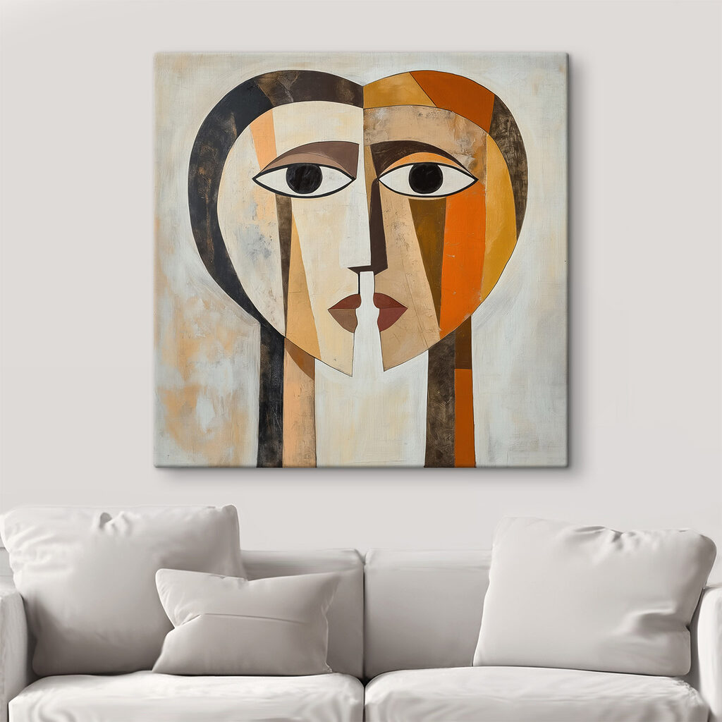 Painting of a face and heart Painting of a face and heart