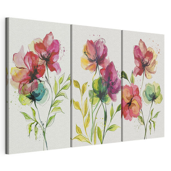 Collage de fleurs Impression sur toile modulaire Collage de fleurs