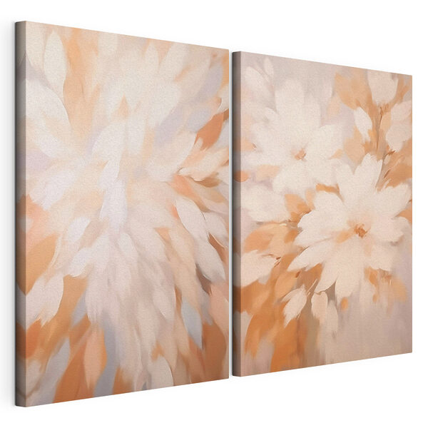 Peinture représentant des fleurs sur un mur Impression sur toile modulaire Peinture représentant des fleurs sur un mur