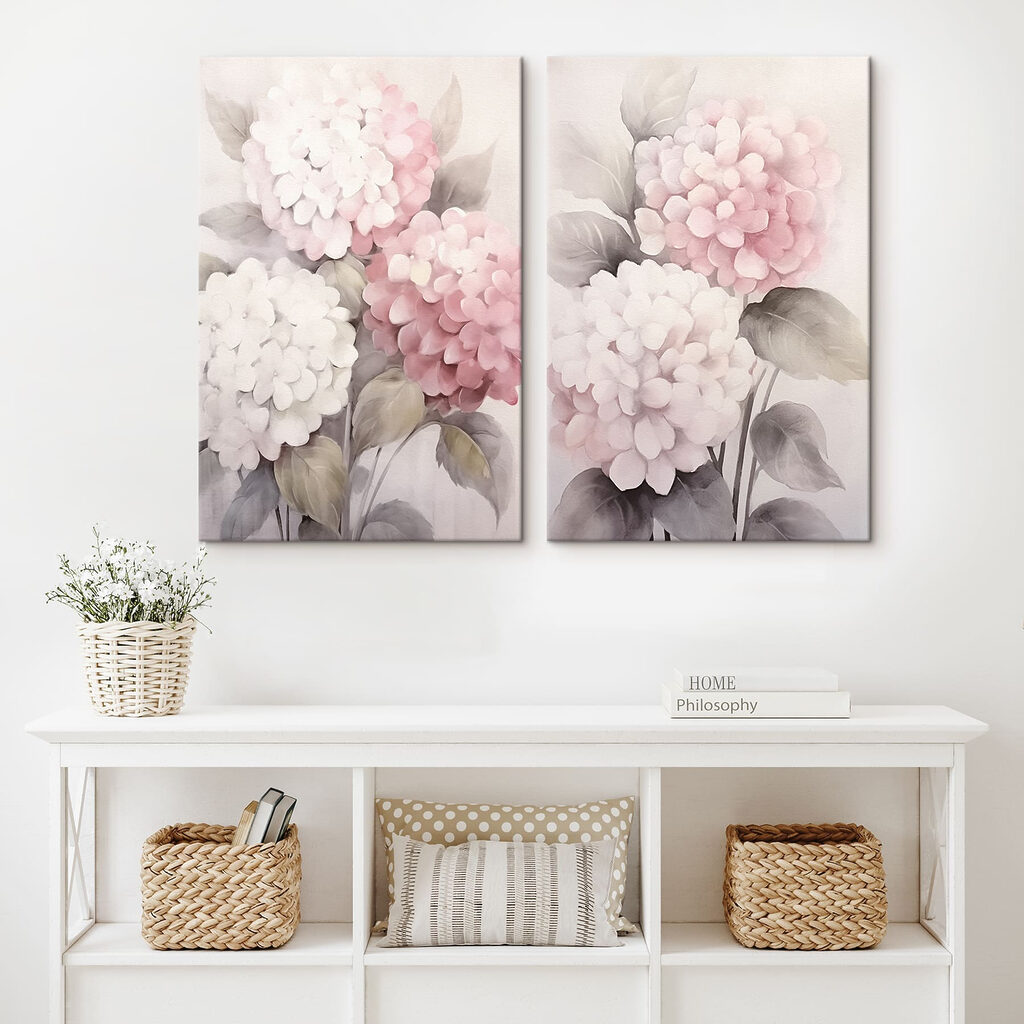 Painting of flowers on a white background