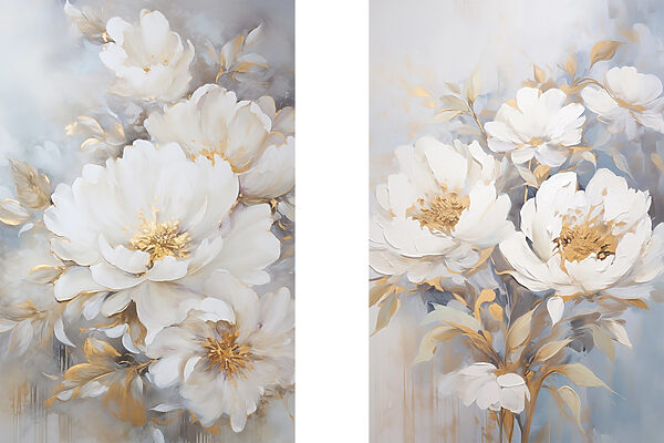 Painting of white flowers Painting of white flowers