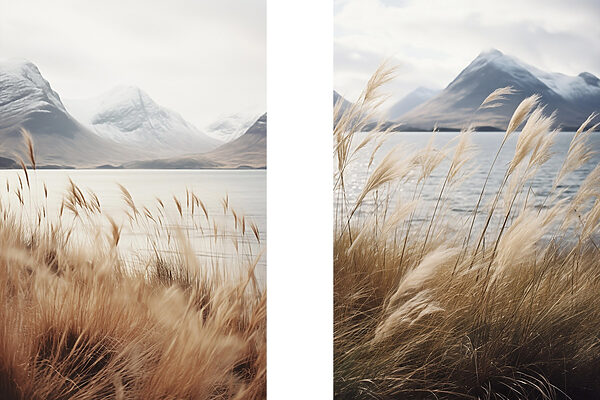Gentle waves meet golden grasses