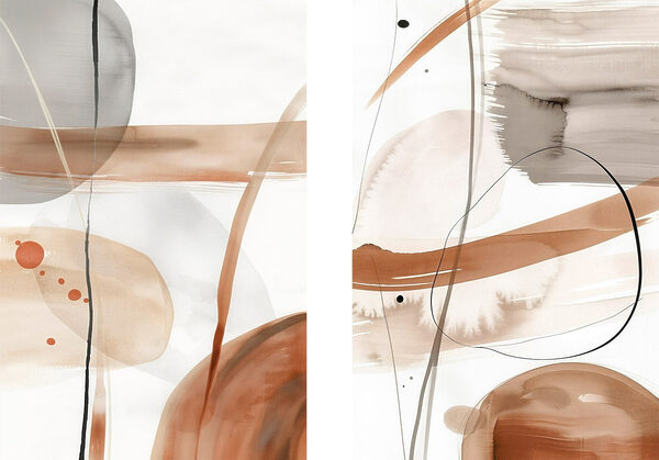 Abstract shapes in warm tones