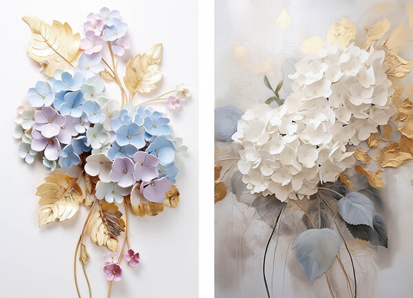 Delicate floral art in soft colors