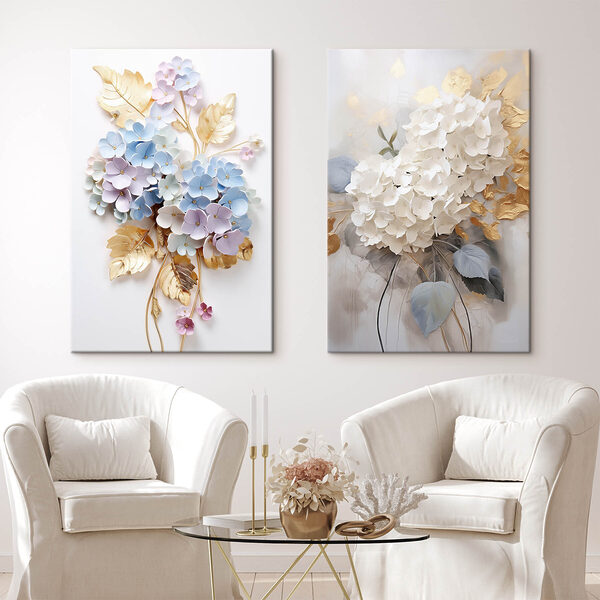 Delicate floral art in soft colors