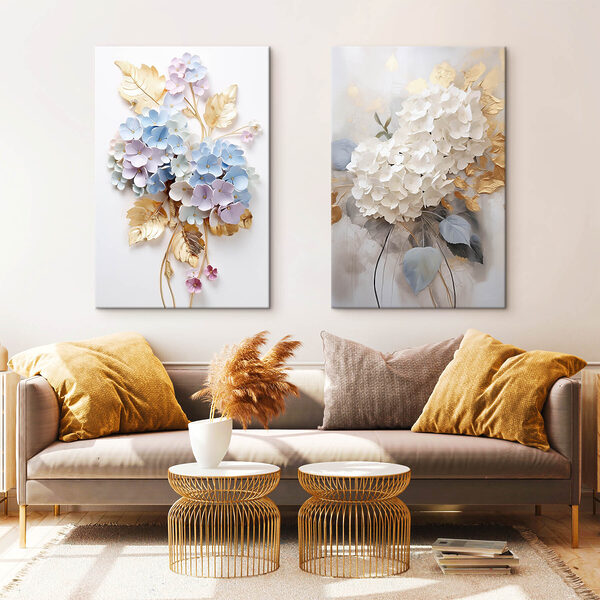 Delicate floral art in soft colors