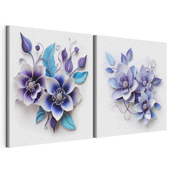 Collage de fleurs Impression sur toile modulaire Collage de fleurs