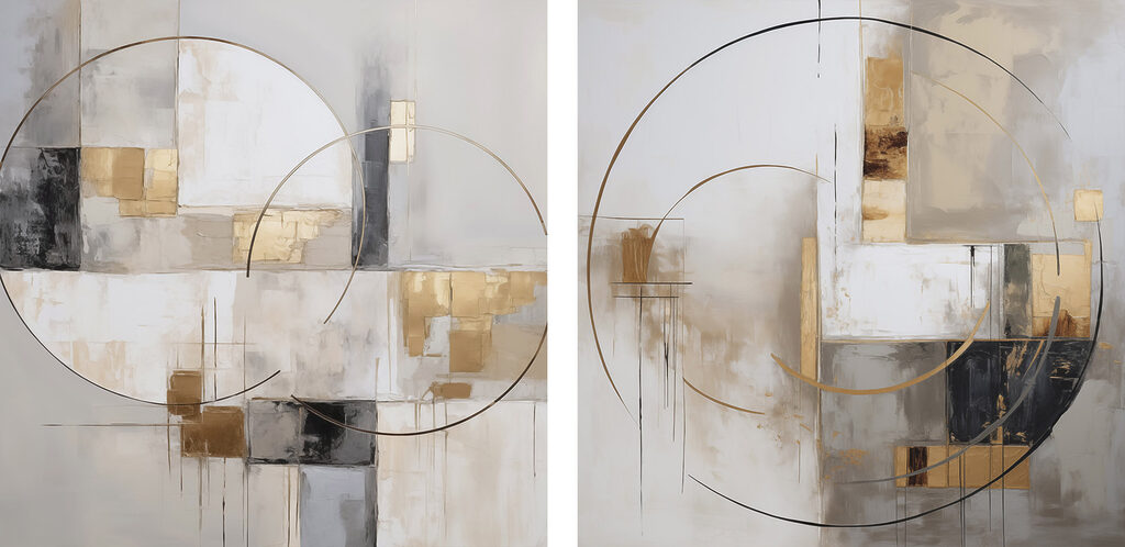 Abstract shapes in soft color palette