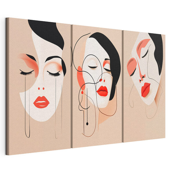 Collage de visages de femmes Impression sur toile modulaire Collage de visages de femmes