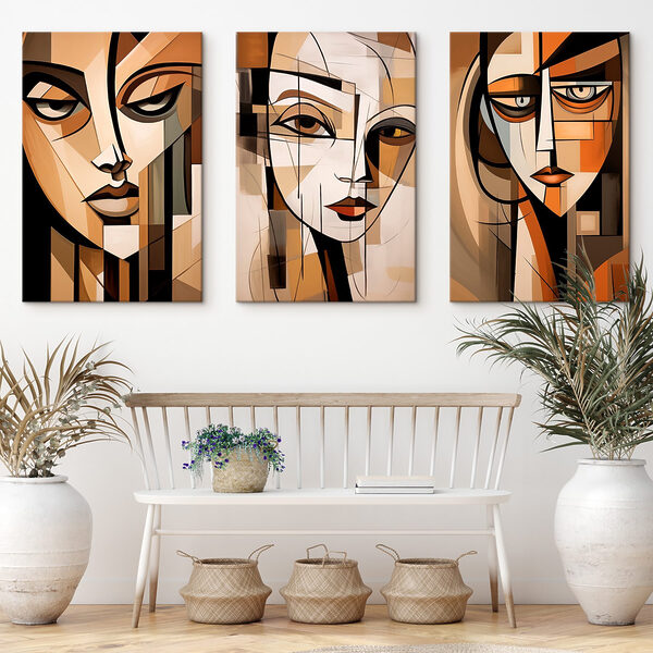Collage of paintings of a woman's face Collage of paintings of a woman's face