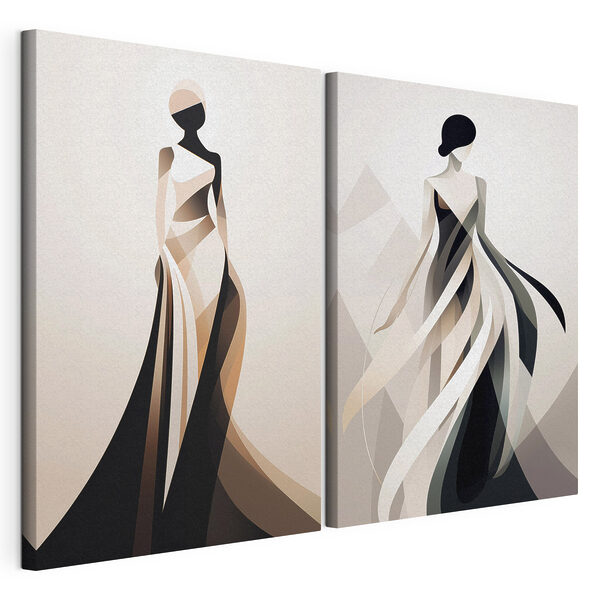 Une femme en robe Impression sur toile modulaire Une femme en robe