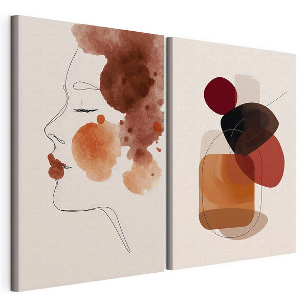 Art abstrait mettant en valeur des formes naturelles Impression sur toile modulaire Art abstrait mettant en valeur des formes naturelles