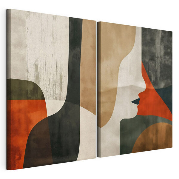 Impression sur toile modulaire Quelques affiches représentant des visages de femmes