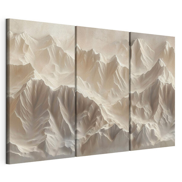 Massif montagneux enneigé Impression sur toile modulaire Massif montagneux enneigé