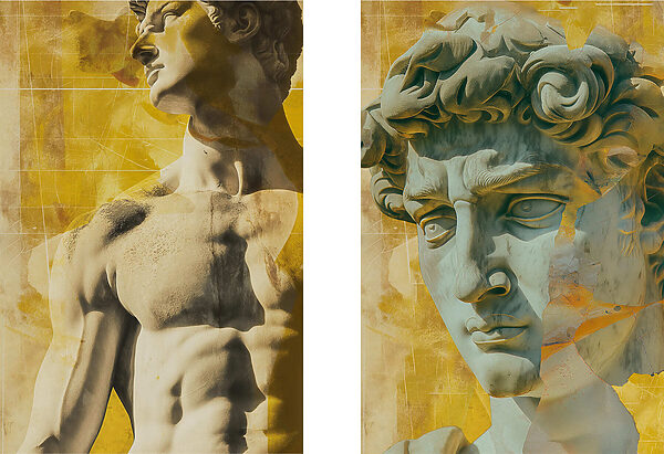 Collage of a statue Collage of a statue