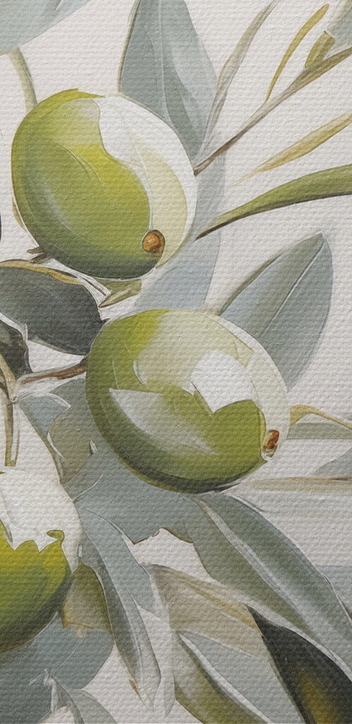 Painting of olives on a branch Painting of olives on a branch