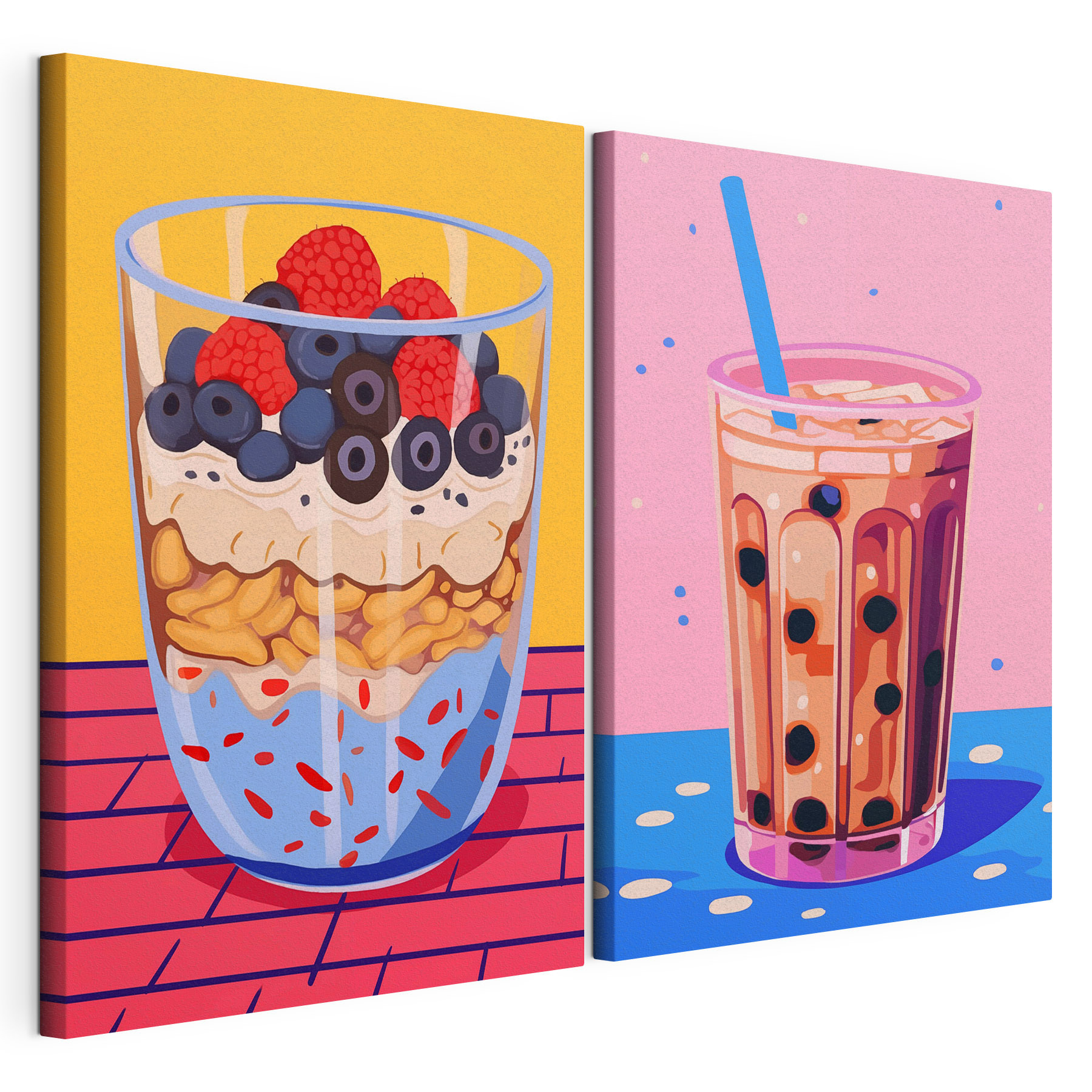 Two cups of food Two cups of food