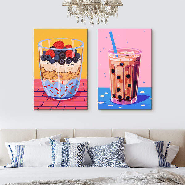 Two cups of food Two cups of food