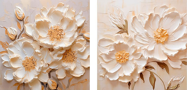 Painting of flowers on canvas Painting of flowers on canvas