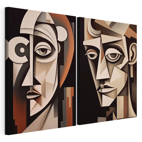 Deux tableaux représentant un homme et une femme Impression sur toile modulaire Deux tableaux représentant un homme et une femme