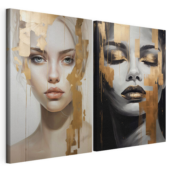 Deux tableaux représentant une femme Impression sur toile modulaire Deux tableaux représentant une femme