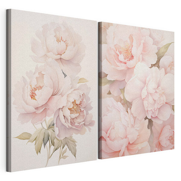 Impression sur toile modulaire Fleurs délicates aux douces teintes pastel