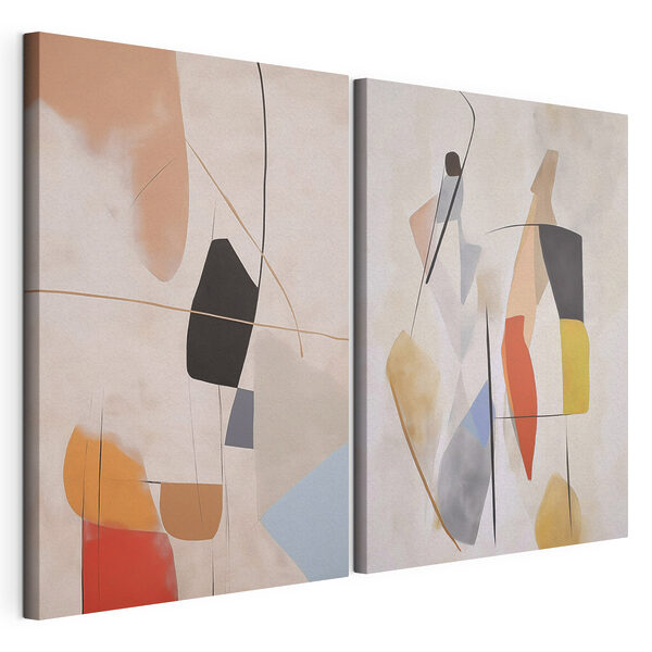 Collage artistique sur un mur Impression sur toile modulaire Collage artistique sur un mur