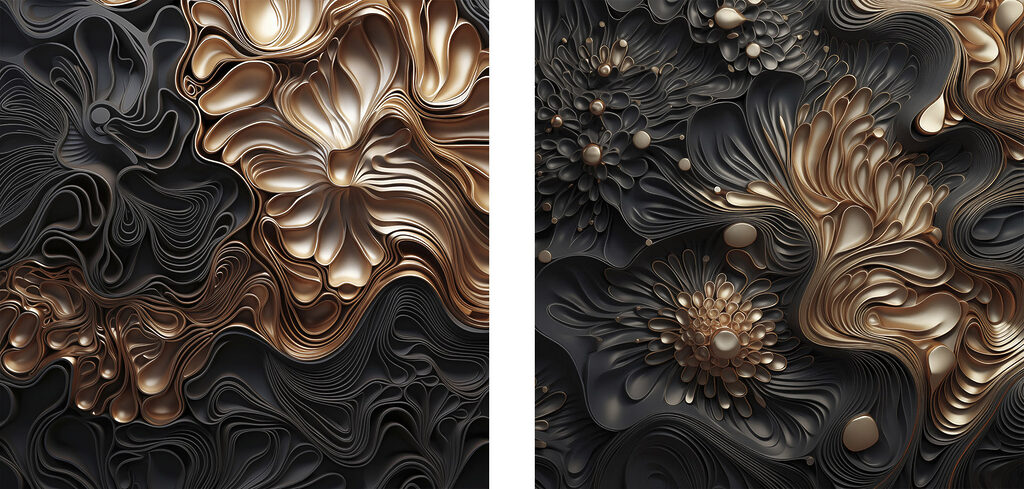 Abstract floral patterns in dark tones Abstract floral patterns in dark tones