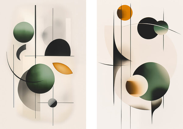 Two images of circles and lines Two images of circles and lines